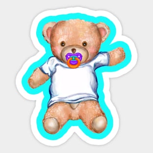 Baby Teddy Bear Toy with Pacifier Sticker